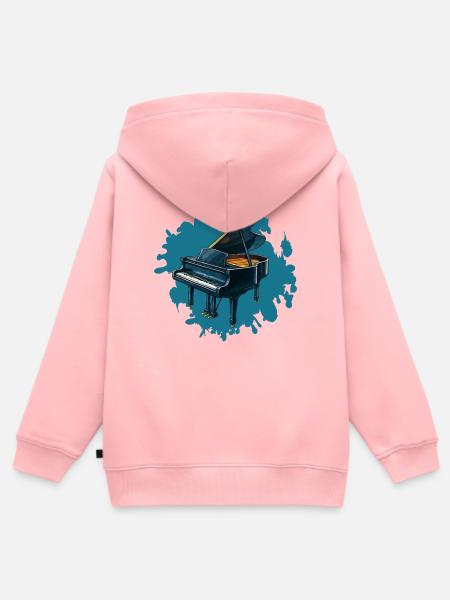 Piano Splash Blau Hintergrund - Kinder Premium Organic Zip Hoodie - Rosa
