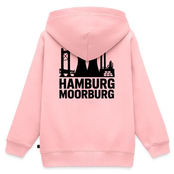 Moorburg Hamburg - Kinder Premium Organic Zip Hoodie - Rosa - Hinten - AI Model Kid Female (0cm)