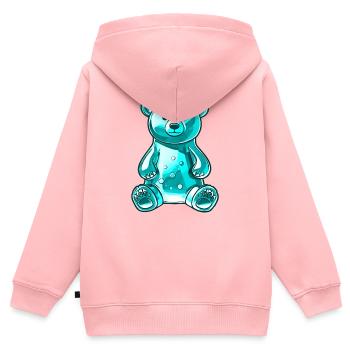 Gummibär Türkis - Kinder Premium Organic Zip Hoodie - Rosa - Hinten - AI Model Kid Female (0cm)