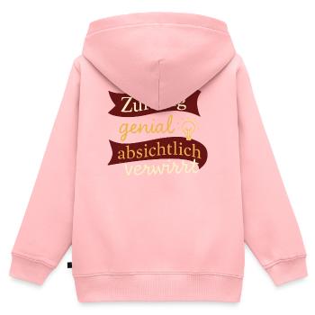 Zufällig genial – absichtlich verwirrt  - Kinder Premium Organic Zip Hoodie - Rosa - Hinten - AI Model Kid Female (0cm)