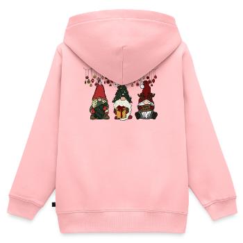 Wichtel Weihnachten  - Kinder Premium Organic Zip Hoodie - Rosa - Hinten - AI Model Kid Female (0cm)