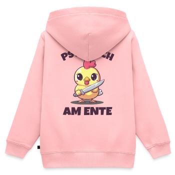 Psychisch am Ente - Kinder Premium Organic Zip Hoodie - Rosa - Hinten - AI Model Kid Female (0cm)