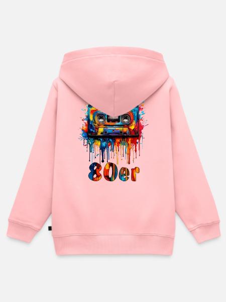 MUSIKKASETTE 80er - Kinder Premium Organic Zip Hoodie - Rosa