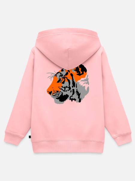 Tiger - Kinder Premium Organic Zip Hoodie - Rosa