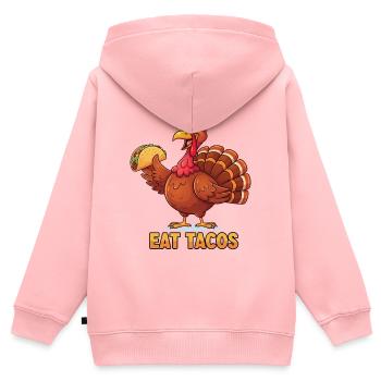 Eat Tacos Cartoon Turkey - Kinder Premium Organic Zip Hoodie - Rosa - Hinten - AI Model Kid Female (0cm)
