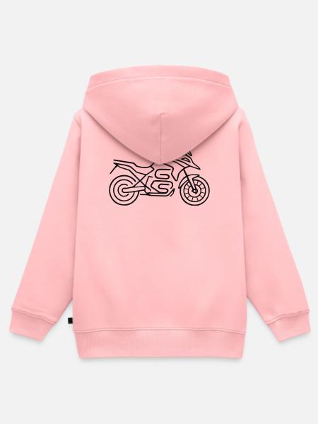 Motorrad GS schwarz - Kinder Premium Organic Zip Hoodie - Rosa