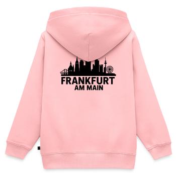 Frankfurt am Main Silhouette - Kinder Premium Organic Zip Hoodie - Rosa - Hinten - AI Model Kid Female (0cm)