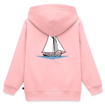 Minimalistische Segelboot-Silhouette - Kinder Premium Organic Zip Hoodie - Rosa - Hinten - AI Model Kid Female (0cm)