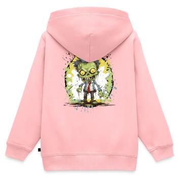 Zombie Comic Splatter - Kinder Premium Organic Zip Hoodie - Rosa - Hinten - AI Model Kid Female (0cm)