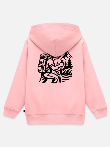 Randonneur - Sweat Premium à capuche zippé enfant bio - rose