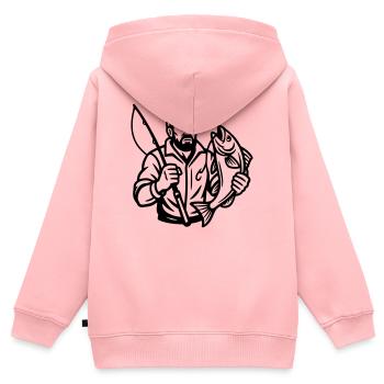 Angler - Kinder Premium Organic Zip Hoodie - Rosa - Hinten - AI Model Kid Female (0cm)