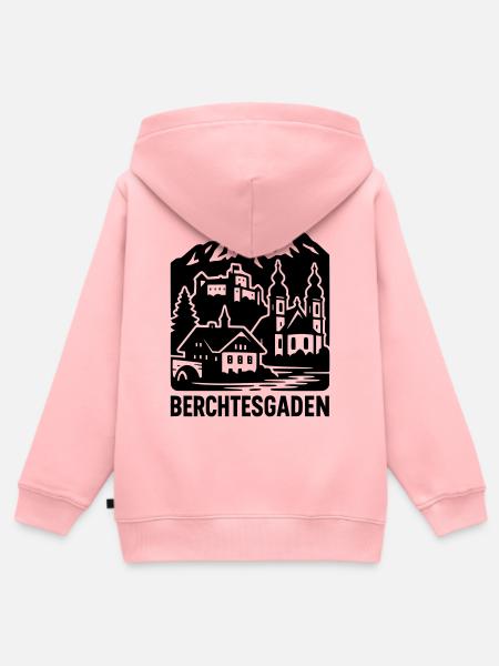 berchtesgaden silhouette wahrzeichen - Kinder Premium Organic Zip Hoodie - Rosa