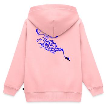 Snowboard Ornament - Kinder Premium Organic Zip Hoodie - Rosa - Hinten - AI Model Kid Female (0cm)