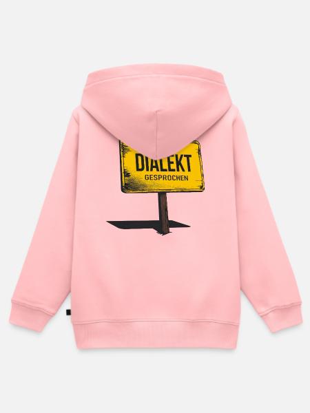 Hier wird Dialekt gesprochen – Lustiger Spruch - Kinder Premium Organic Zip Hoodie - Rosa