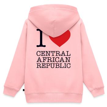I love Central African Republic - Kinder Premium Organic Zip Hoodie - Rosa - Hinten - AI Model Kid Female (0cm)