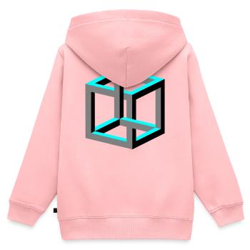 Cube - Kids Premium Organic Zip-up Hoodie - rose - Back - AI Model Kid Female (0cm)