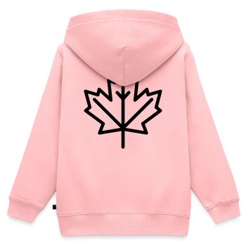 Ahornblatt - Kinder Premium Organic Zip Hoodie - Rosa - Hinten - AI Model Kid Female (0cm)