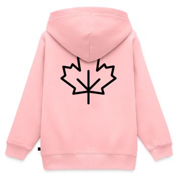 Ahornblatt - Kinder Premium Organic Zip Hoodie - Rosa - Hinten - AI Model Kid Female (0cm)