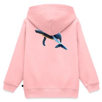 Baleine bleue Baleine Baleines bleues Baleines Chant Baleine Plongeur Baleines Océan - Sweat Premium à capuche zippé enfant bio - rose - Dos - AI Model Kid Female (0cm)