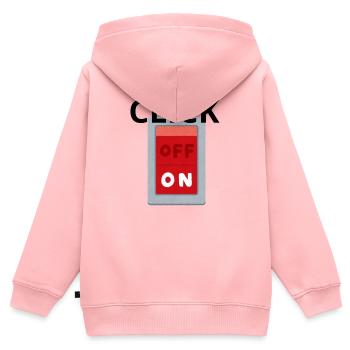 Retro OFF ON Schalter Rot - Klick - Kinder Premium Organic Zip Hoodie - Rosa - Hinten - AI Model Kid Female (0cm)
