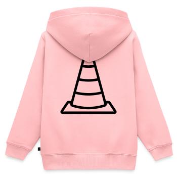 cône de signalisation - Sweat Premium à capuche zippé enfant bio - rose - Dos - AI Model Kid Female (0cm)