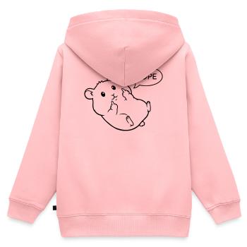 hamster paresseux hamster amant hamster propriétaire de hamster - Sweat Premium à capuche zippé enfant bio - rose - Dos - AI Model Kid Female (0cm)