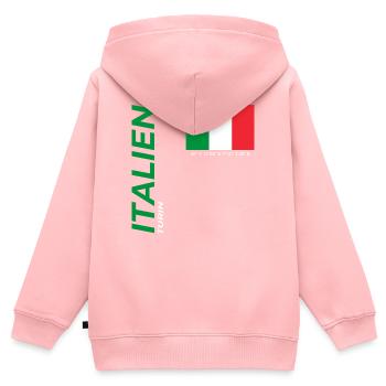 Turin - Kinder Premium Organic Zip Hoodie - Rosa - Hinten - AI Model Kid Female (0cm)