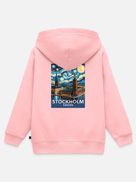 Stockholm - Kinder Premium Organic Zip Hoodie - Rosa