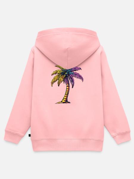 Palme Strand - Kinder Premium Organic Zip Hoodie - Rosa