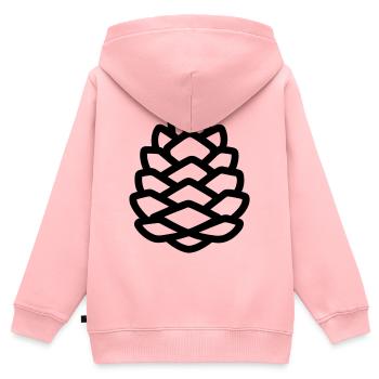 Pomme de Pin - Sweat Premium à capuche zippé enfant bio - rose - Dos - AI Model Kid Female (0cm)