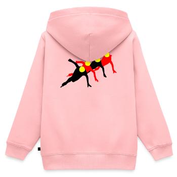 Piste courte - Sweat Premium à capuche zippé enfant bio - rose - Dos - AI Model Kid Female (0cm)