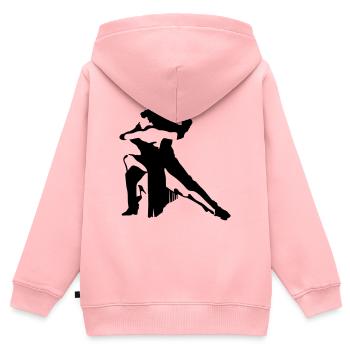 Tanzpaar - Kinder Premium Organic Zip Hoodie - Rosa - Hinten - AI Model Kid Female (0cm)