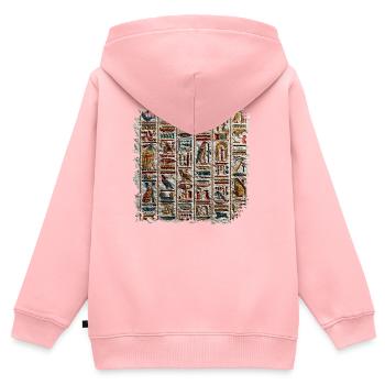 Ägyptische Hieroglyphen Steinrelief - Kinder Premium Organic Zip Hoodie - Rosa - Hinten - AI Model Kid Female (0cm)