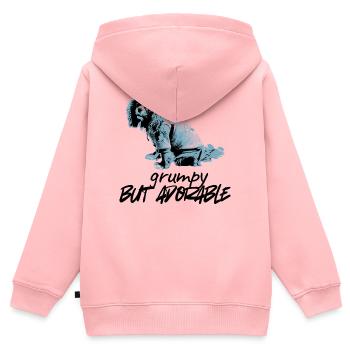Blaues Hundeporträt im Stencil-Stil - Kinder Premium Organic Zip Hoodie - Rosa - Hinten - AI Model Kid Female (0cm)