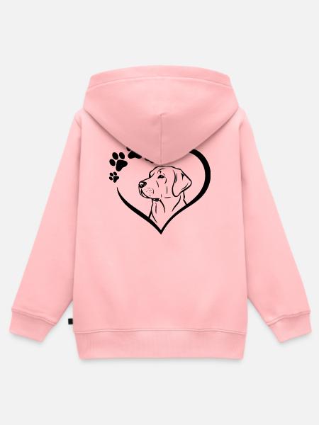 Labrador Retriever Zeichnung - Kinder Premium Organic Zip Hoodie - Rosa