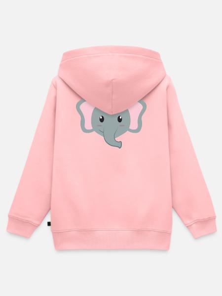 Elefant Cartoon - Kinder Premium Organic Zip Hoodie - Rosa