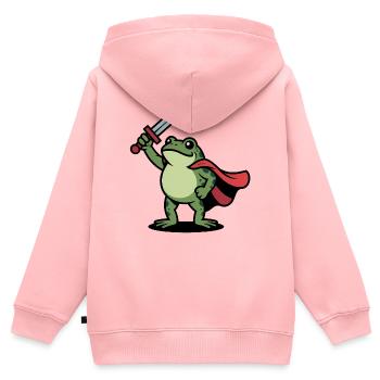 Portland Resist Frog - USA Protest T-Shirt - Kinder Premium Organic Zip Hoodie - Rosa - Hinten - AI Model Kid Female (0cm)