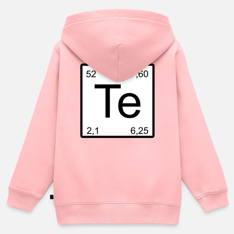 Typographie minimale de l’élément Te - Sweat Premium à capuche zippé enfant bio - rose