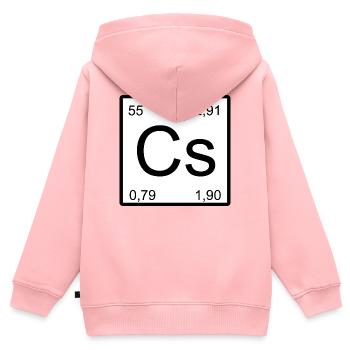 Cesium Element Quadrat - Kinder Premium Organic Zip Hoodie - Rosa - Hinten - AI Model Kid Female (0cm)