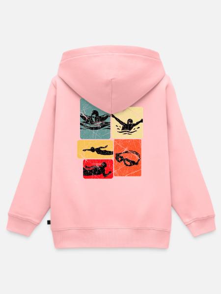 Schwimmen - Kinder Premium Organic Zip Hoodie - Rosa