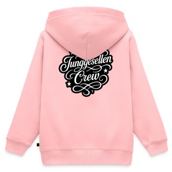 Junggesellen Crew - Kinder Premium Organic Zip Hoodie - Rosa - Hinten - AI Model Kid Female (0cm)