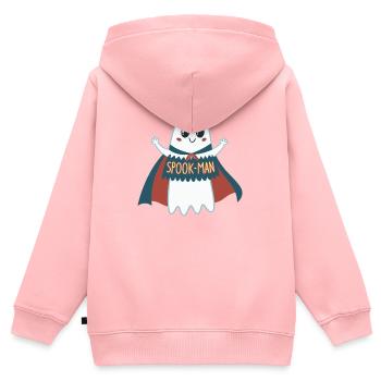 Spook-Man Geister Umhang - Kinder Premium Organic Zip Hoodie - Rosa - Hinten - AI Model Kid Female (0cm)