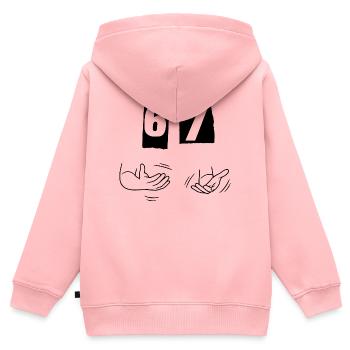 Six Seven, 67 - Kinder Premium Organic Zip Hoodie - Rosa - Hinten - AI Model Kid Female (0cm)