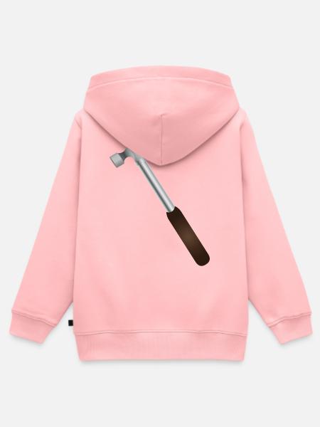 Zimmermannshammer – Symbol echter Handwerkskunst - Kinder Premium Organic Zip Hoodie - Rosa