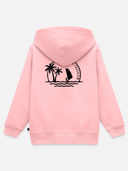 Windsurflogo rund - Kinder Premium Organic Zip Hoodie - Rosa