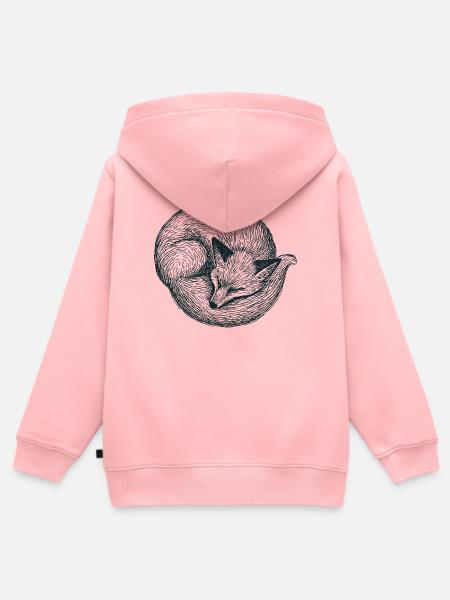Eingerollter Fuchs - Kinder Premium Organic Zip Hoodie - Rosa