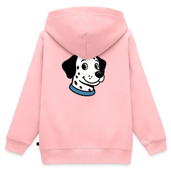 Dalmatiner mit blauer Halskette - Kinder Premium Organic Zip Hoodie - Rosa - Hinten - AI Model Kid Female (0cm)
