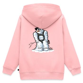 1421-Michel-en-neige - Sweat Premium à capuche zippé enfant bio - rose - Dos - AI Model Kid Female (0cm)