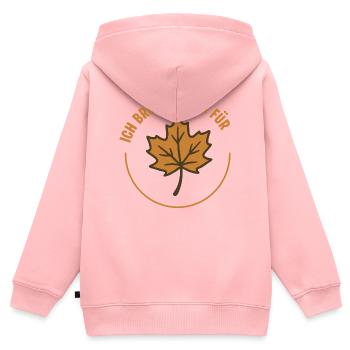 Ich bremse auch für Blätter – Naturfreund Sticker - Kinder Premium Organic Zip Hoodie - Rosa - Hinten - AI Model Kid Female (0cm)