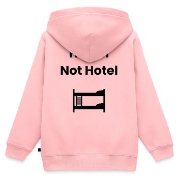 Hostel, Not Hotel – Backpacker Shirt - Kinder Premium Organic Zip Hoodie - Rosa - Hinten - AI Model Kid Female (0cm)